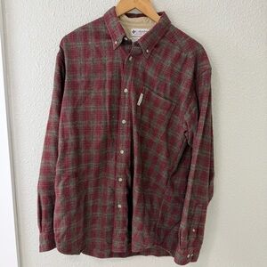 Vintage Y2K Columbia Cotton Plaid Button-Down Shirt Men’s Medium